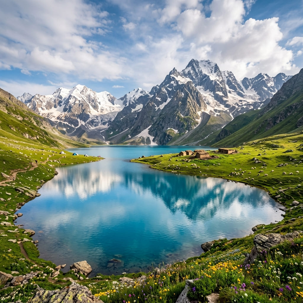 Tarsar lake at sunrise